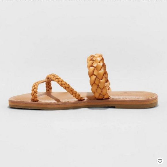 Women's Hilda Braided Strappy Footbed Sandals - Universal Thread™ Cognac - Picture 3 of 6